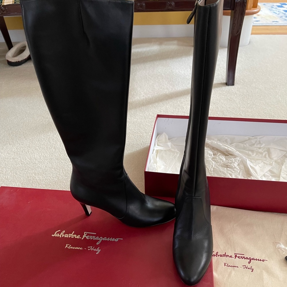 Salvatore Ferragamo Foliba Black Boot